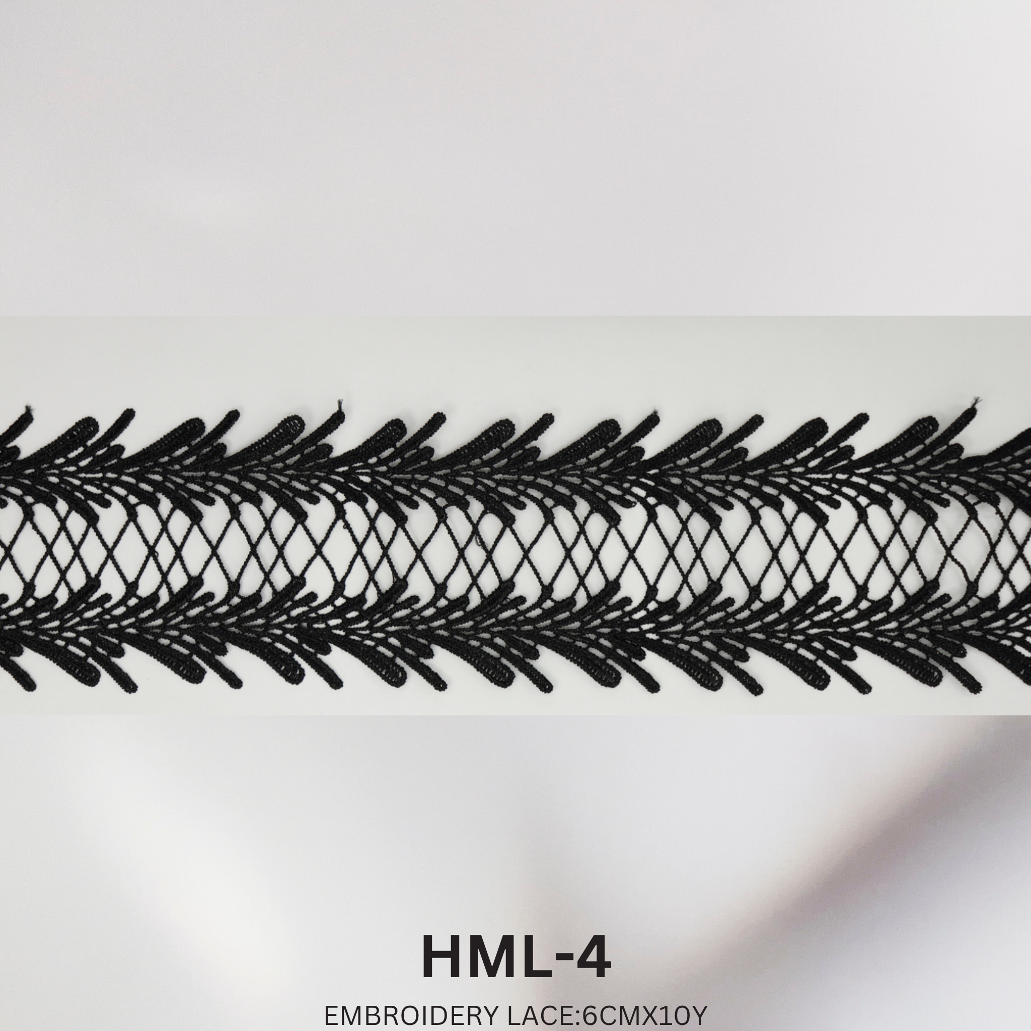 Luxury Embroidered Lace Trim 6cm x 10 Yards | Leaf Vine Design – HML-4