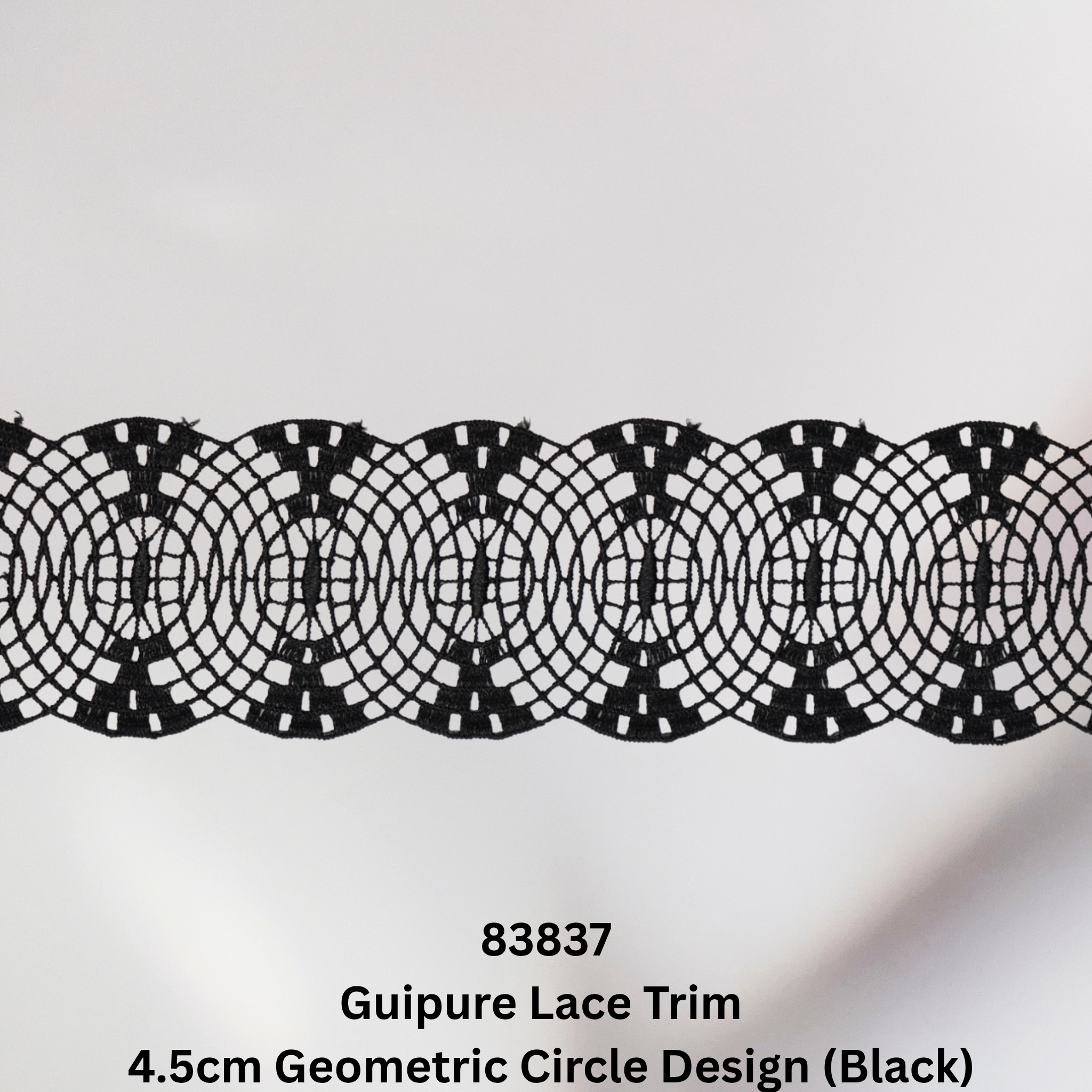 Guipure Lace Trim 83837 – 4.5cm Geometric Circle Design ( 83837)