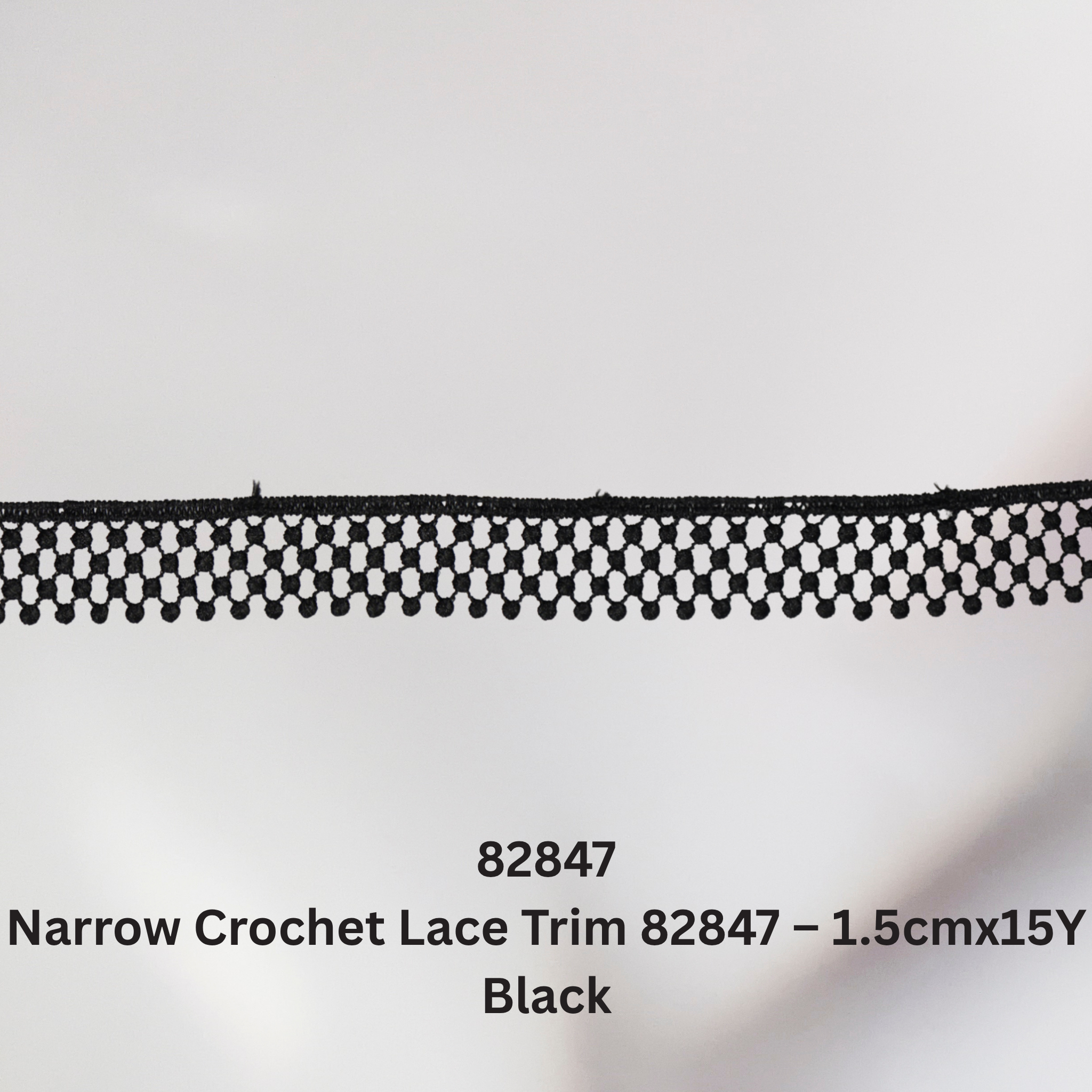 Narrow Crochet Lace Trim  1.5cmx15Y (82847)