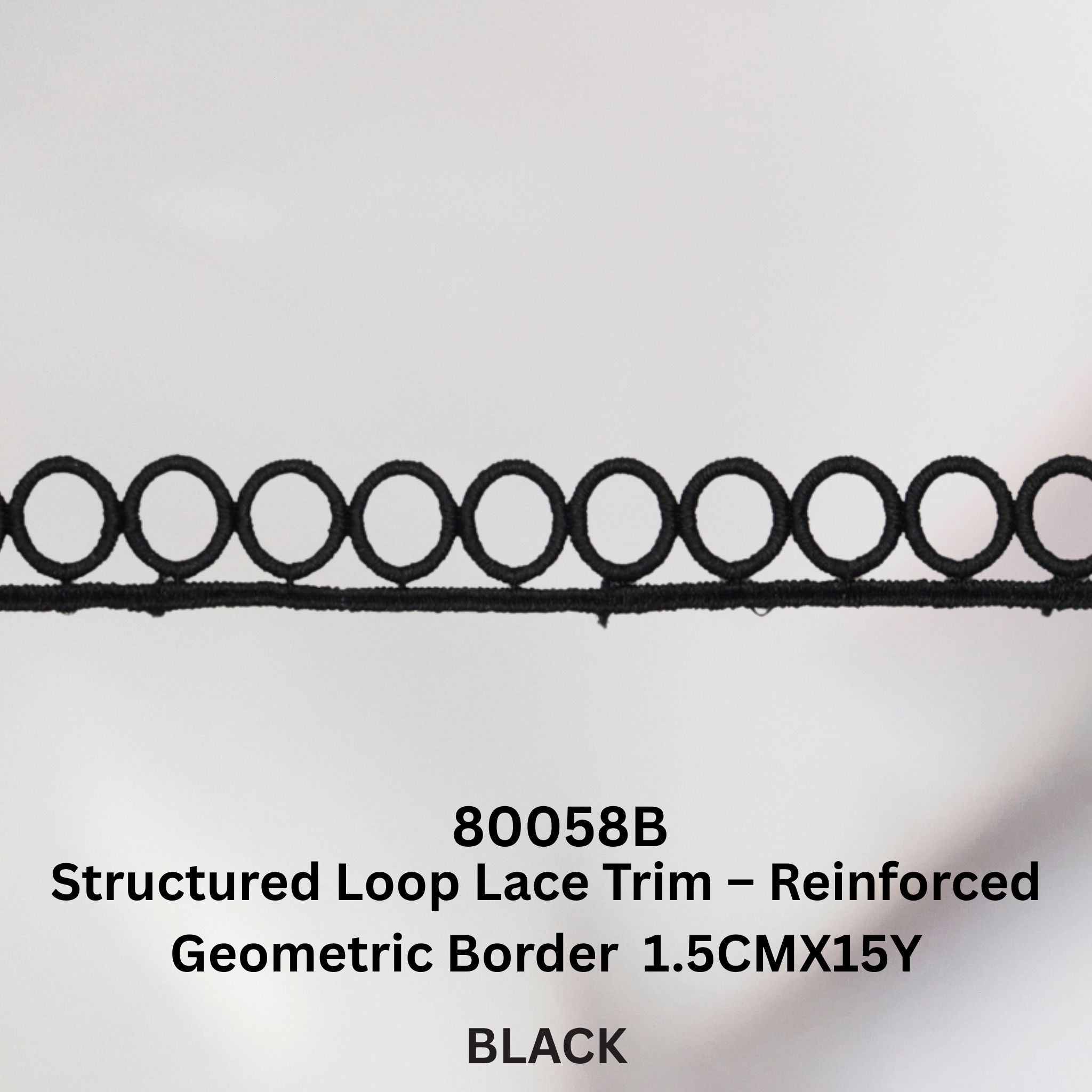 Structured Loop Lace Trim – Reinforced Geometric Border (80058B)