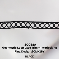 Geometric Loop Lace Trim – Interlocking Ring Design (80058A)