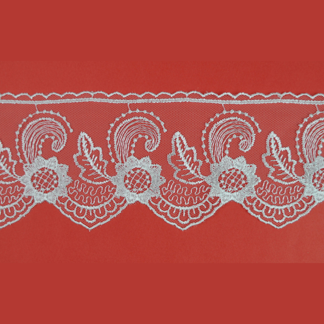 GLOSSY TULLE LACE:8CMx12MTR (88E1107)