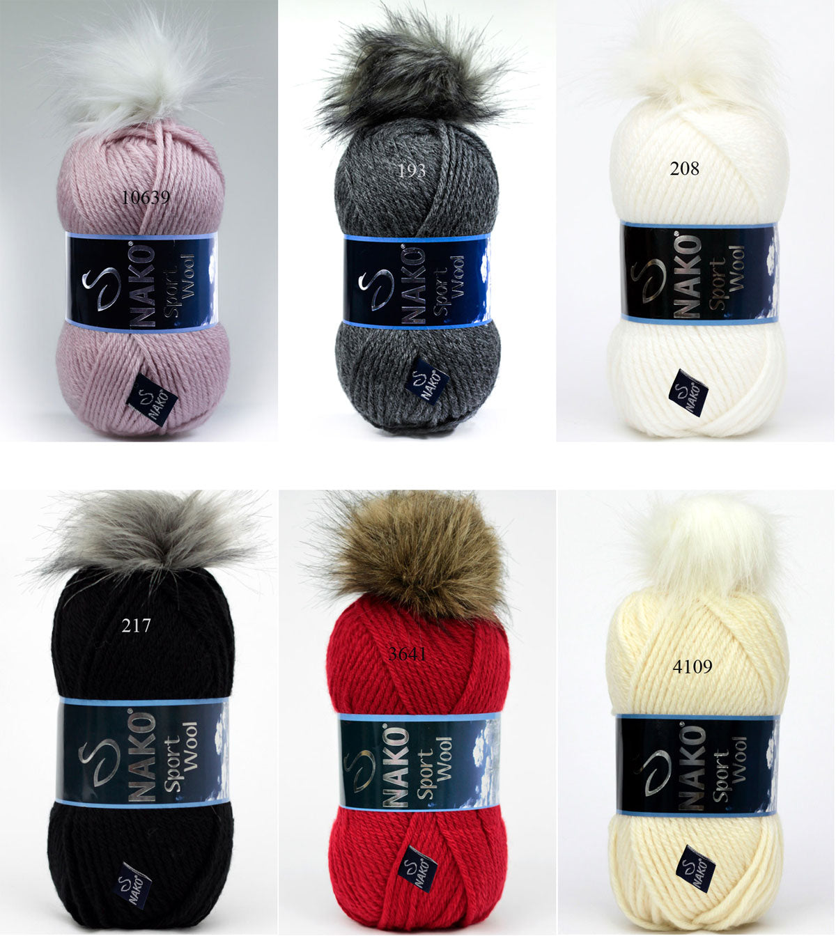 ACR.WL YARN W/POMPOM:100G:120M (NAKO/SPORT WOOL POM)