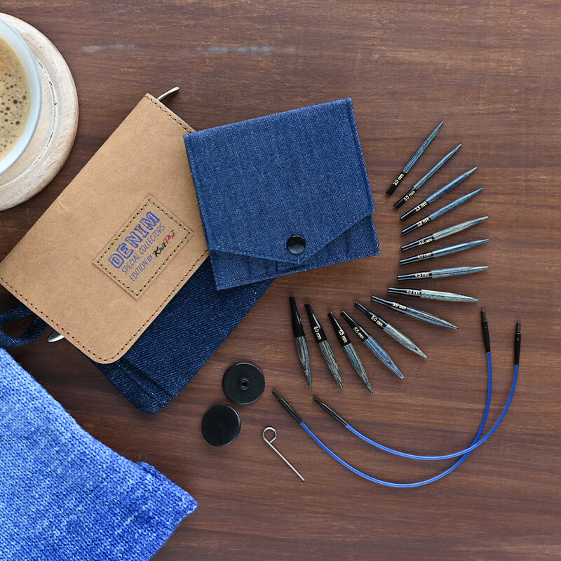 INDIGO WOOD NEEDLE SET (20645)