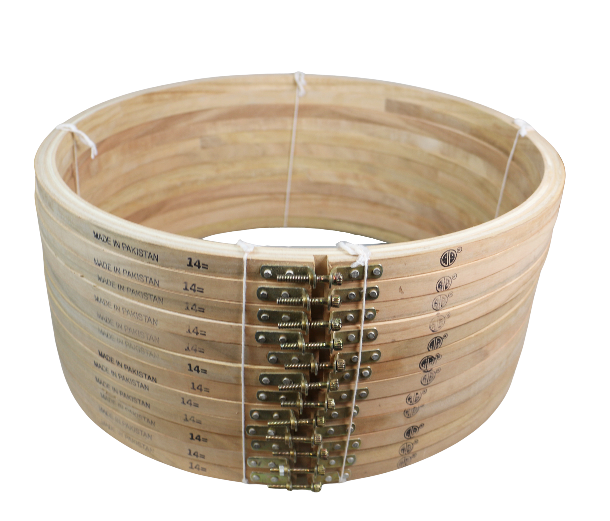 WOOD EMB.HOOP-14" (ZHM/NAT.WHITE-14)