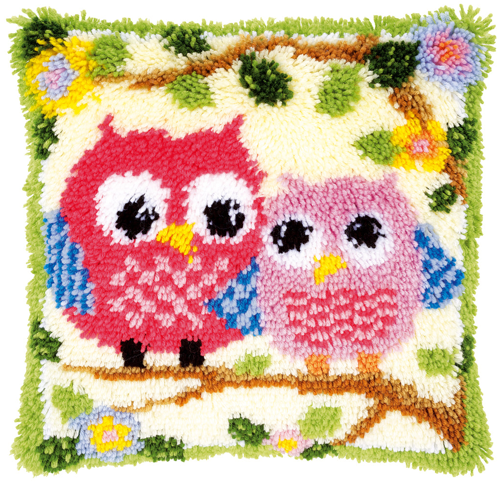 VERVACO LATCH HOOK CUSHION – OWLS ON A BRANCH (PN-0149752)