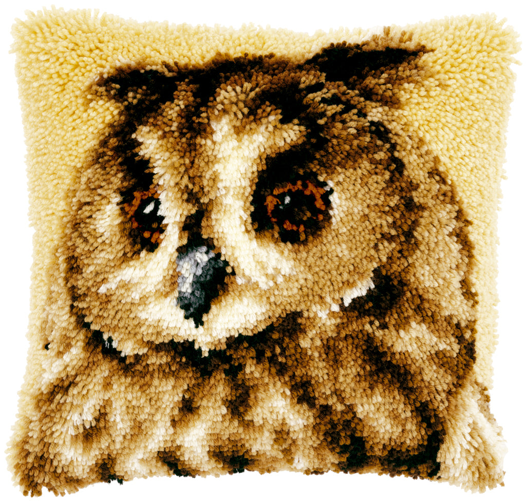 VERVACO LATCH HOOK CUSHION – BROWN OWL (PN-0021650)