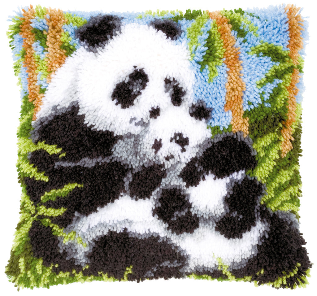 VERVACO LATCH HOOK CUSHION – PANDA BEARS (PN-0021853)