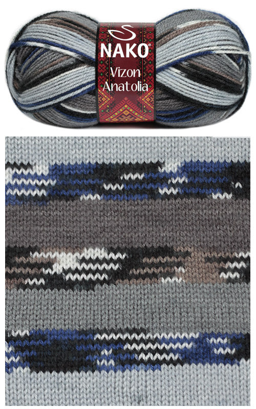 ACRY.WOOL YARN:5 BL (500G) (NAKO/VIZON ANATOLIA)