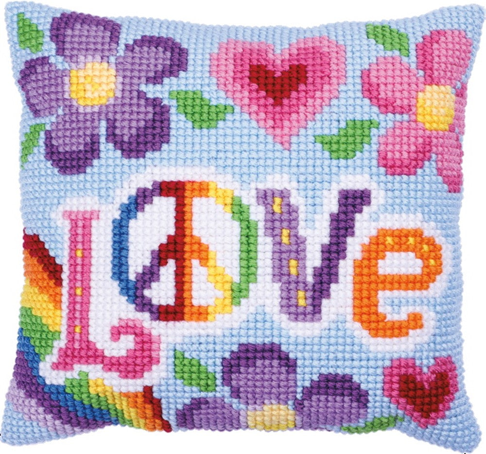 CROSS STITCH CUSHION KIT 15.8" X 15.8" (LH9.002)