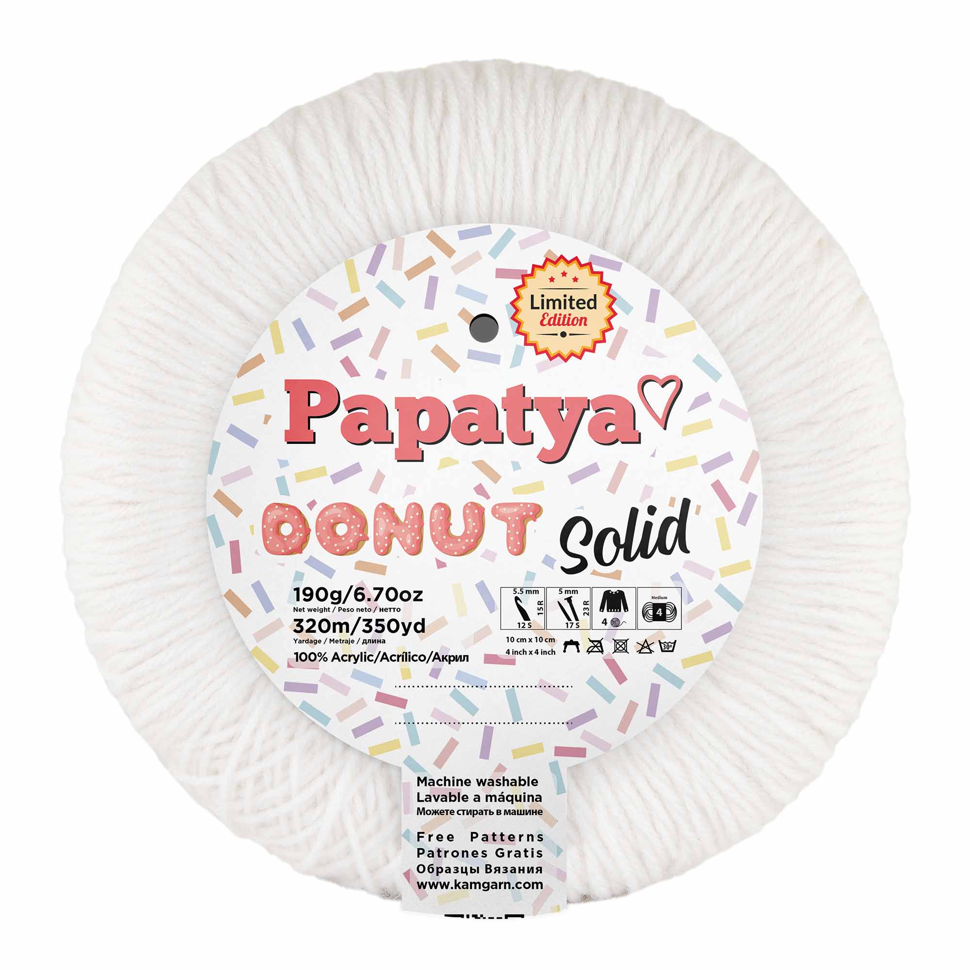 ACRY.YARNS:190Gx3PC(570GRM) (PAPATYA/DONUT-SOLID)