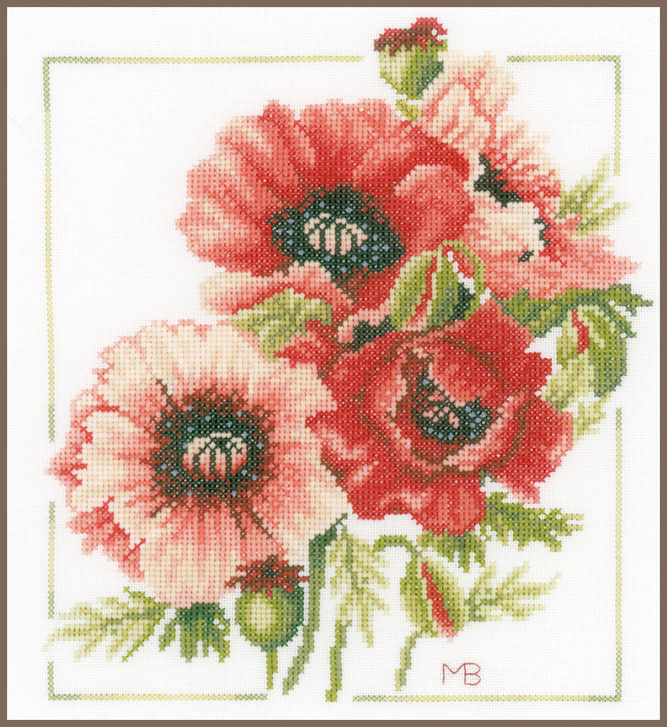 LANARTE COUNTED CROSS STITCH KIT ANEMONE BOUQUET (PN-0157496)