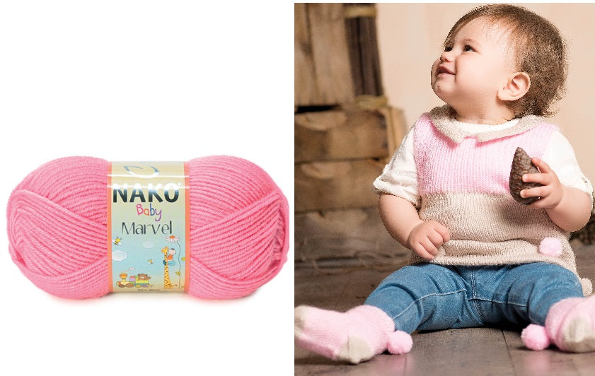 ACR.WOOL YARN:5BLx50GR (250GR) (NAKO/BABY MARVEL)