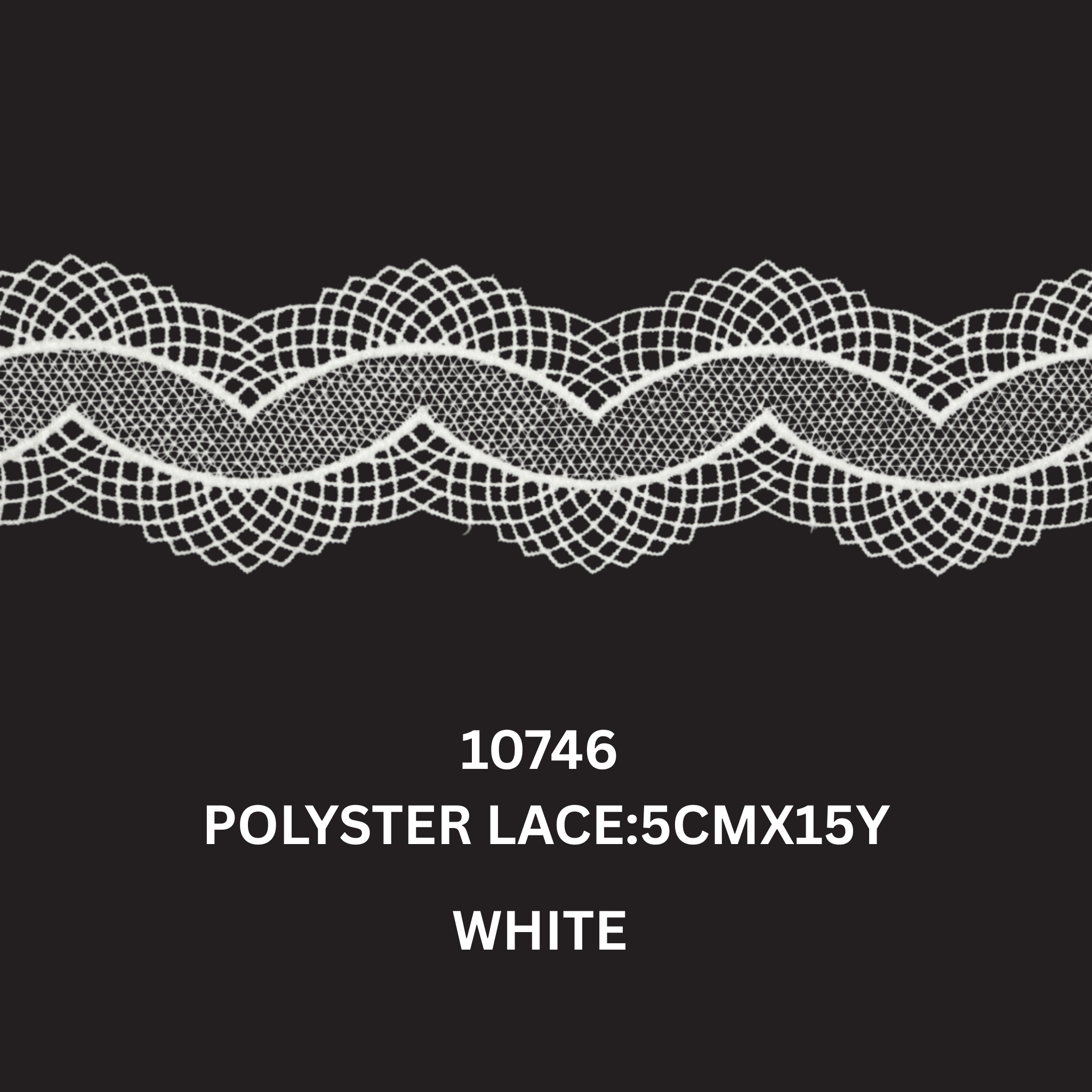 Premium Wavy Geometric Polyester Lace- 5CMX15Y (10746)