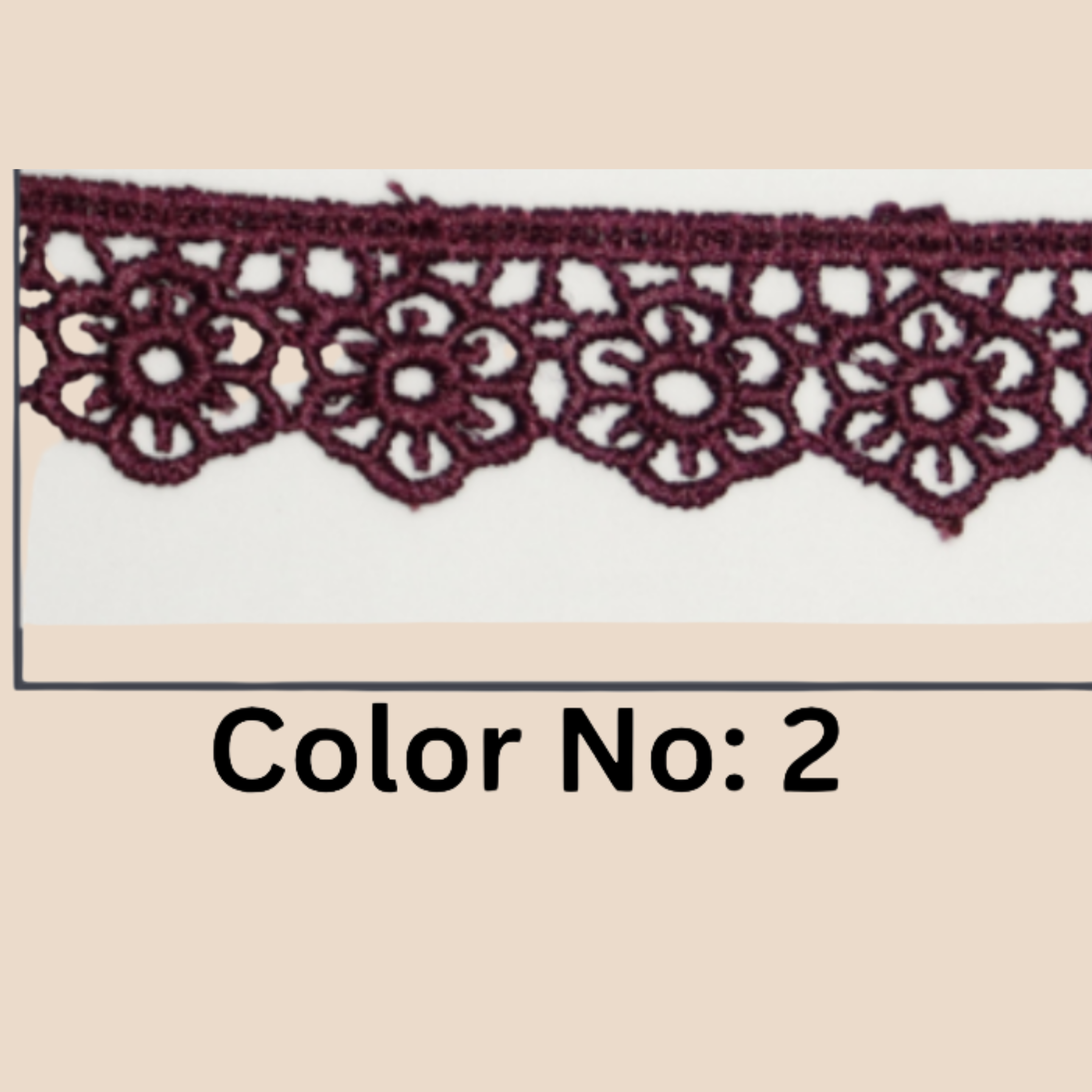 Floral Guipure Lace Trim – 1.5CM x 10M (M-1)