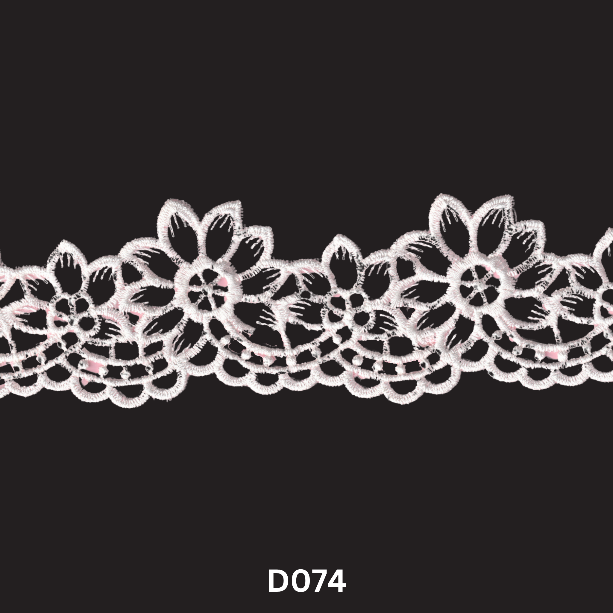 Luxury Embroidered Lace Trim 10 yards | Floral Scalloped Design – D074