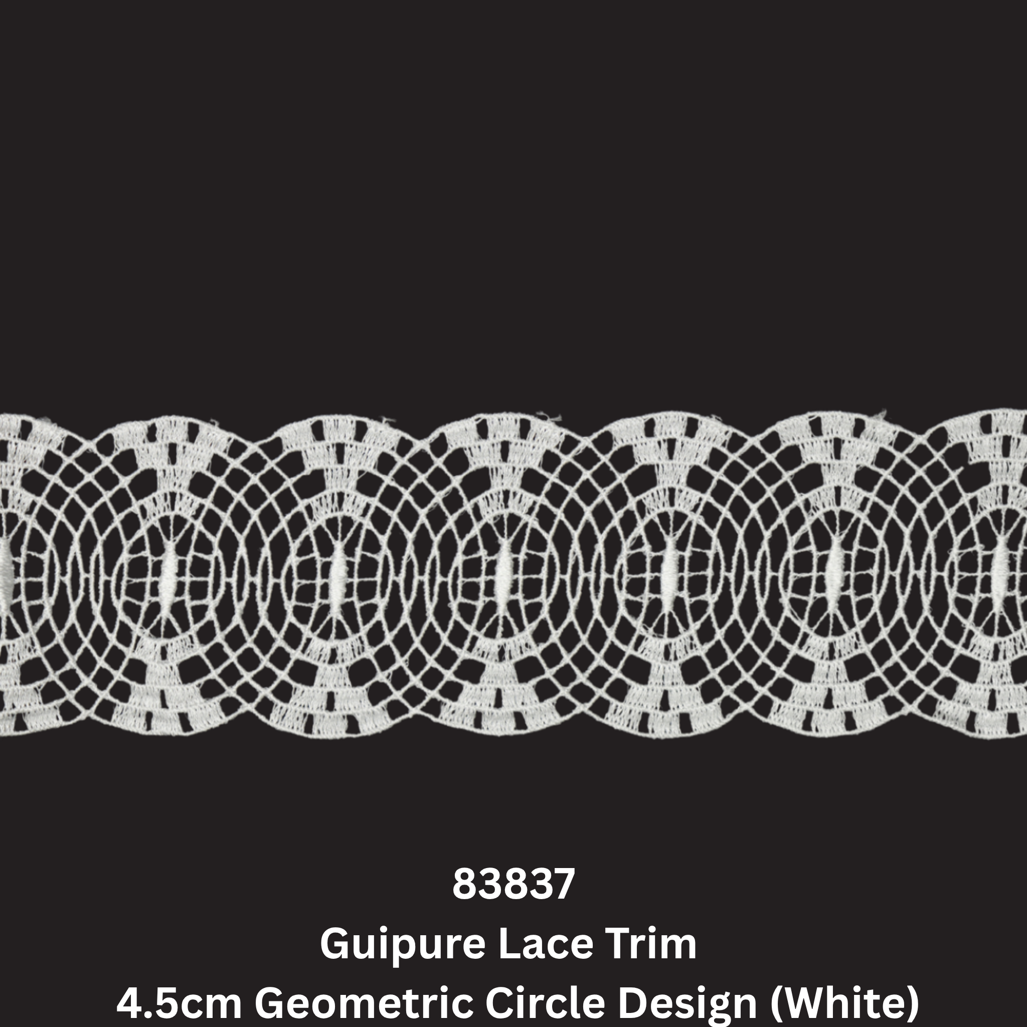 Guipure Lace Trim 83837 – 4.5cm Geometric Circle Design ( 83837)