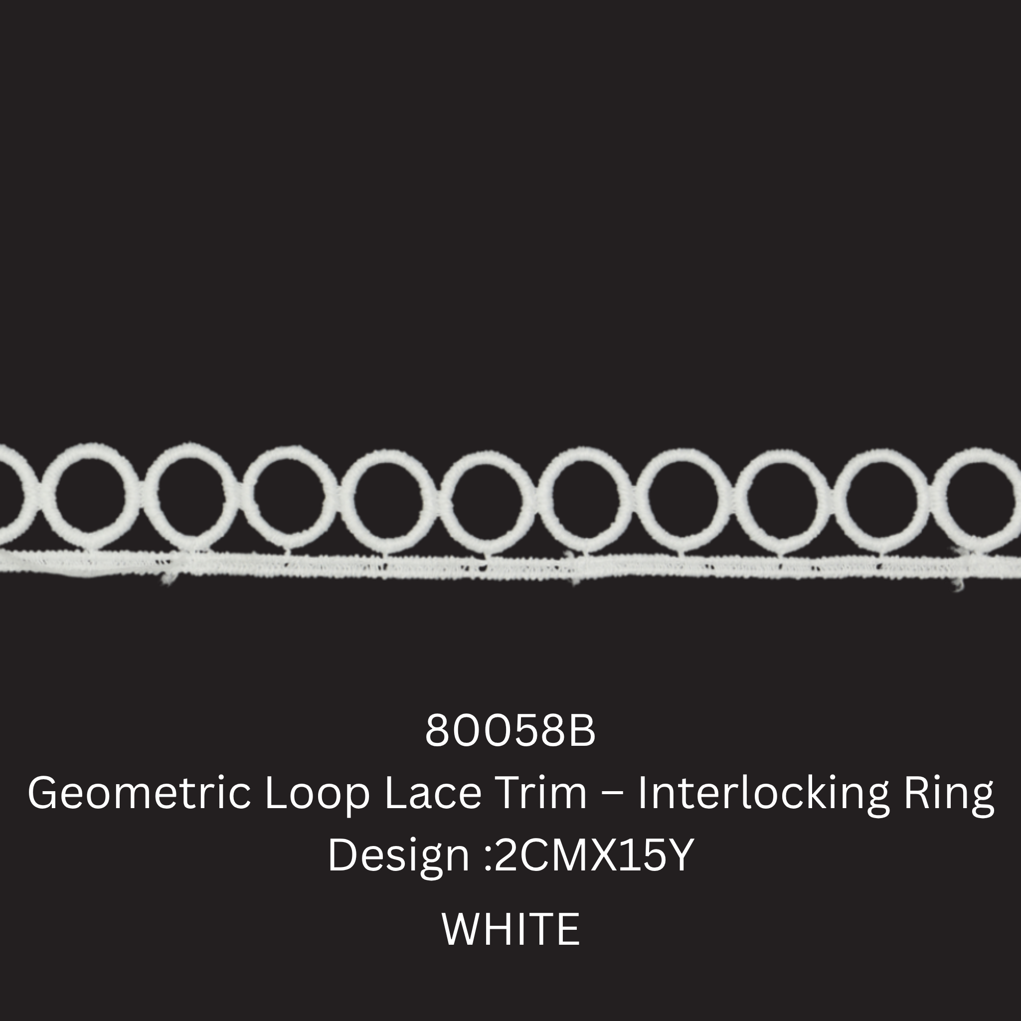 Structured Loop Lace Trim – Reinforced Geometric Border (80058B)