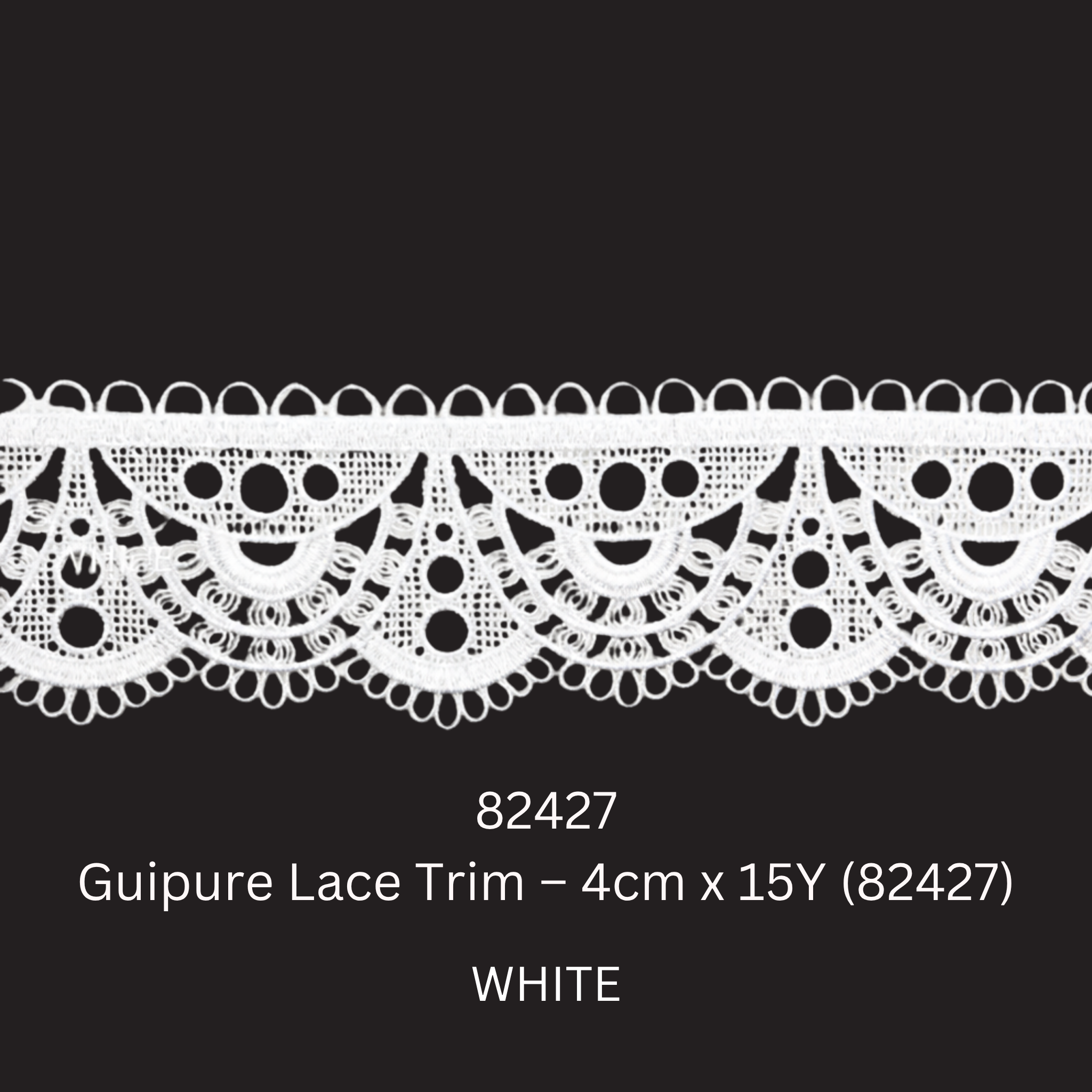 Guipure Lace Trim – 4cm x 15Y (82427)
