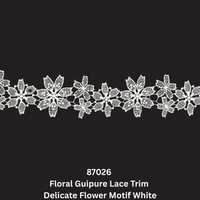 Floral Guipure Lace Trim  – Delicate Flower Motif (87026)