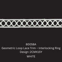Geometric Loop Lace Trim – Interlocking Ring Design (80058A)