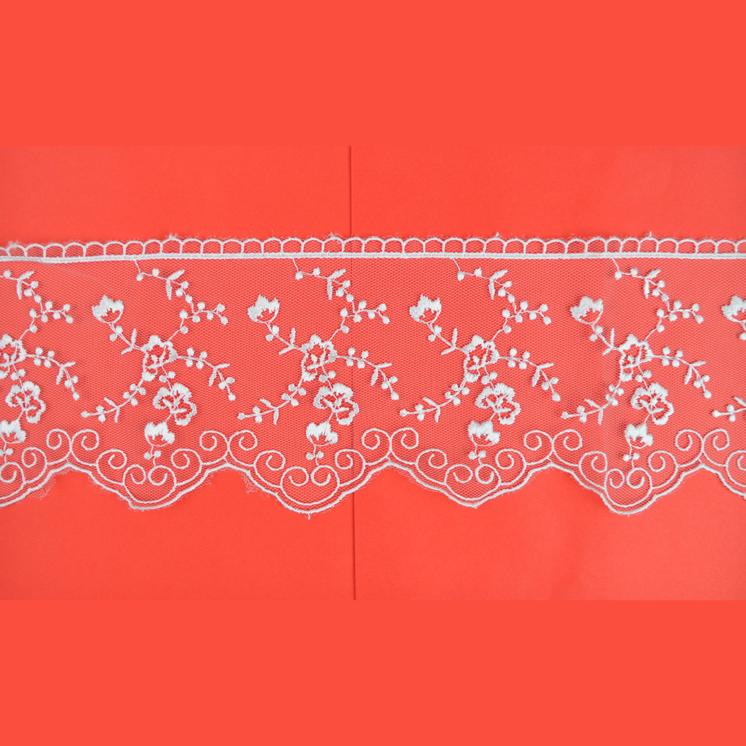 GLOSSY TULLE LACE:9.5CMx12MTR (88E1025)