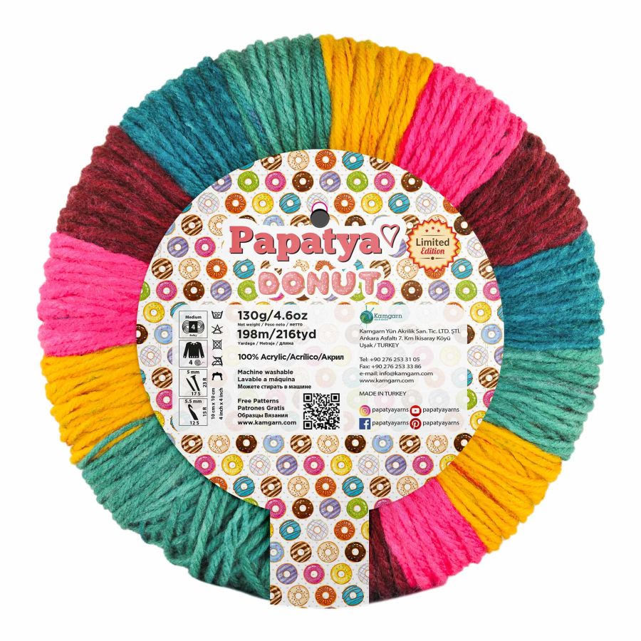 ACRY.YARNS:130Gx4PC(520GRM) (PAPATYA/DONUT-COL)