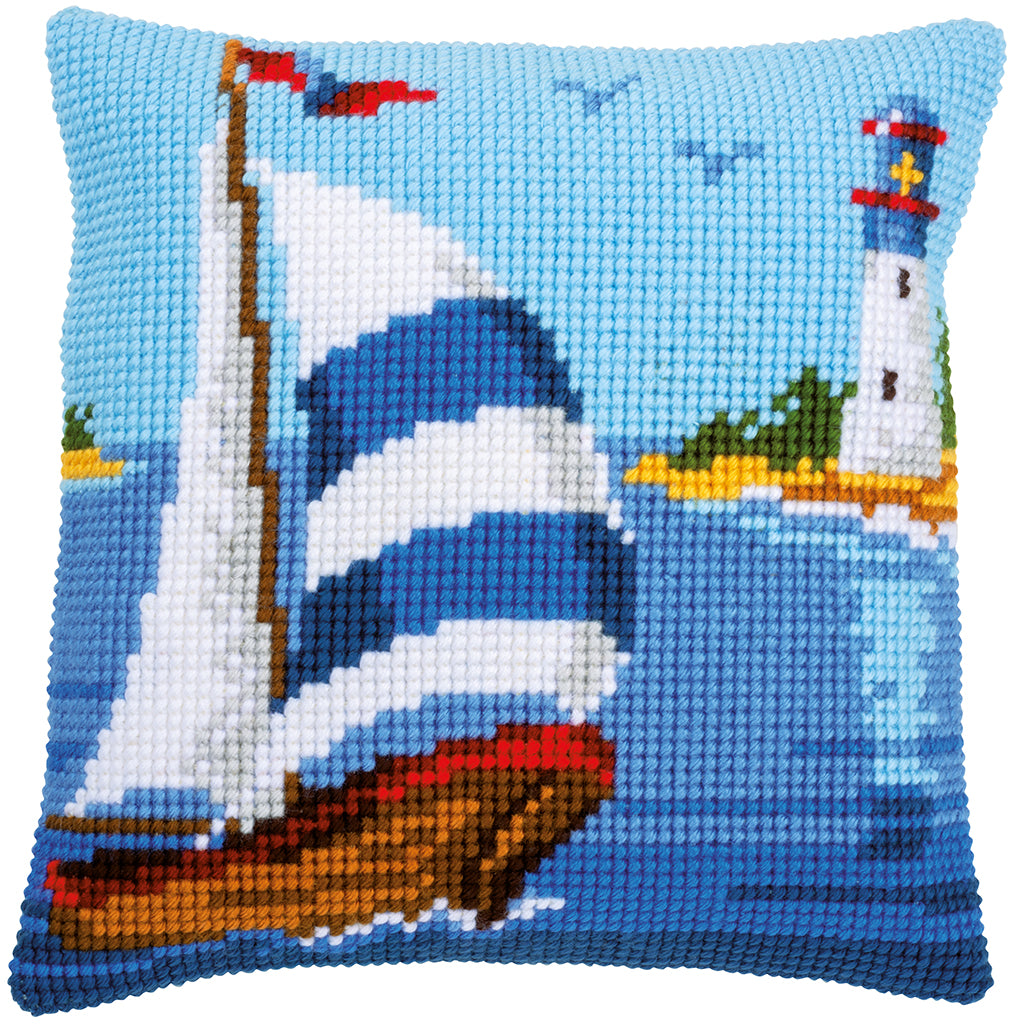 VERVACO CROSS STITCH CUSHION KIT SAILBOAT (PN-0148418)