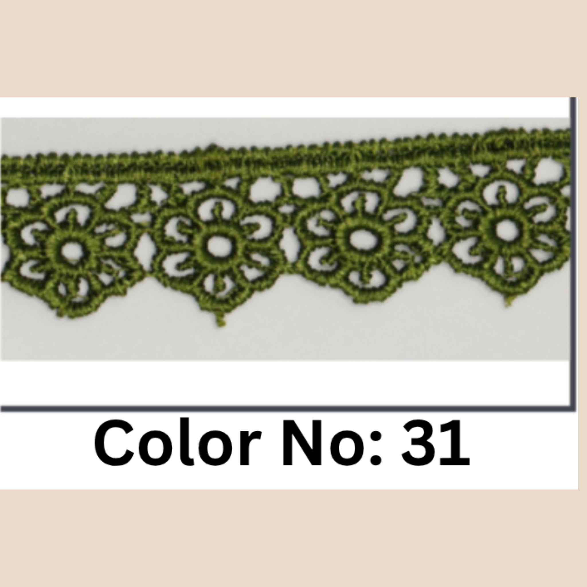 Floral Guipure Lace Trim – 1.5CM x 10M (M-1)