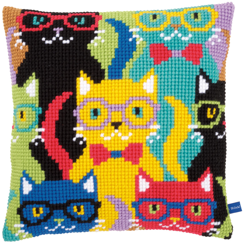 VERVACO CROSS STITCH CUSHION KIT FUNNY CATS (PN-0155266)