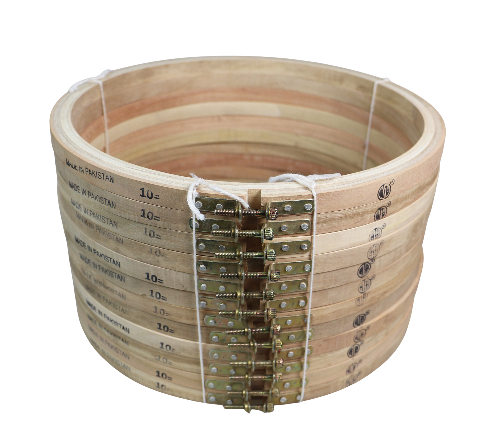 WOOD EMB.HOOP-10" (ZHM/NAT.WHITE-10)