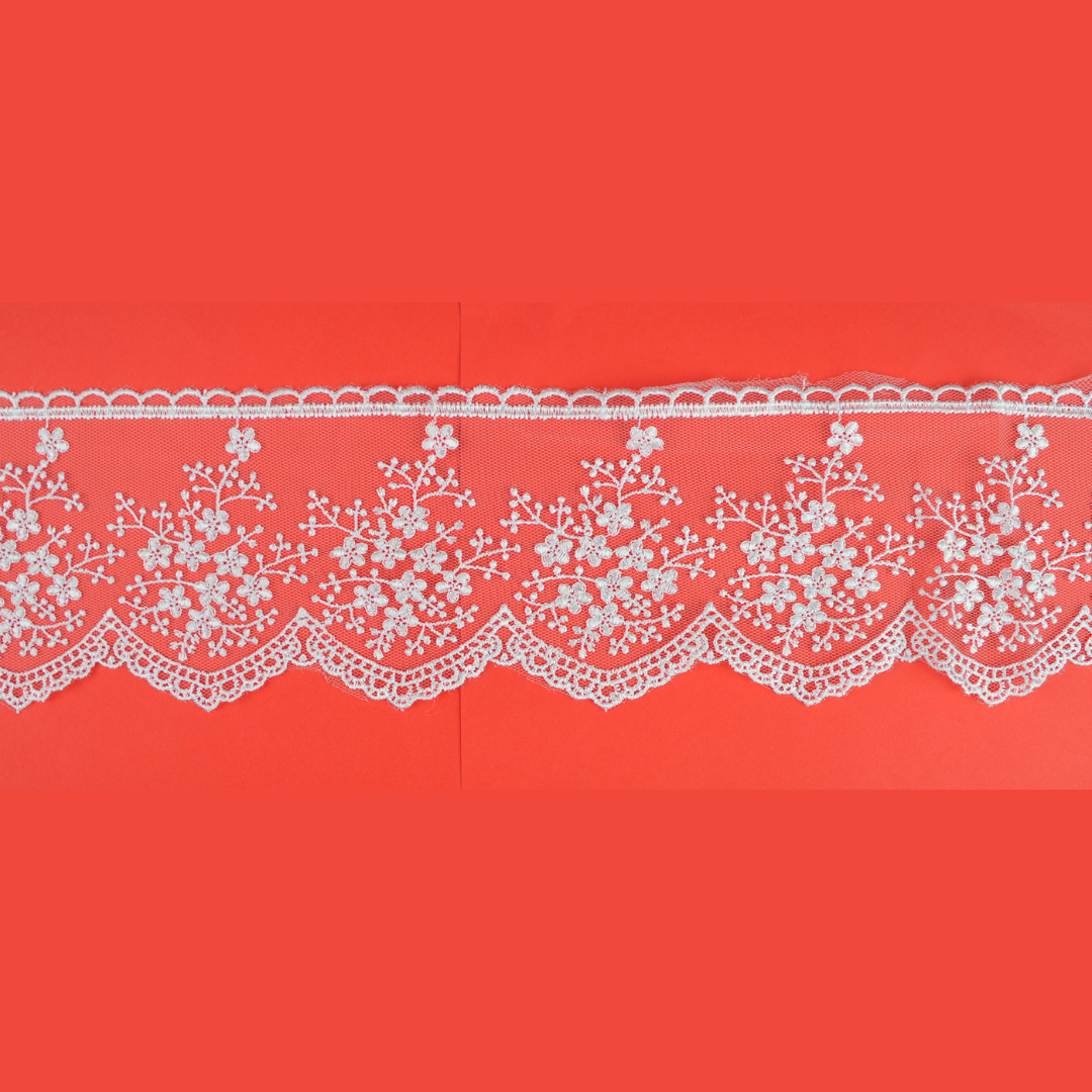 GLOSSY TULLE LACE:9CMx12MTR (88E1079)