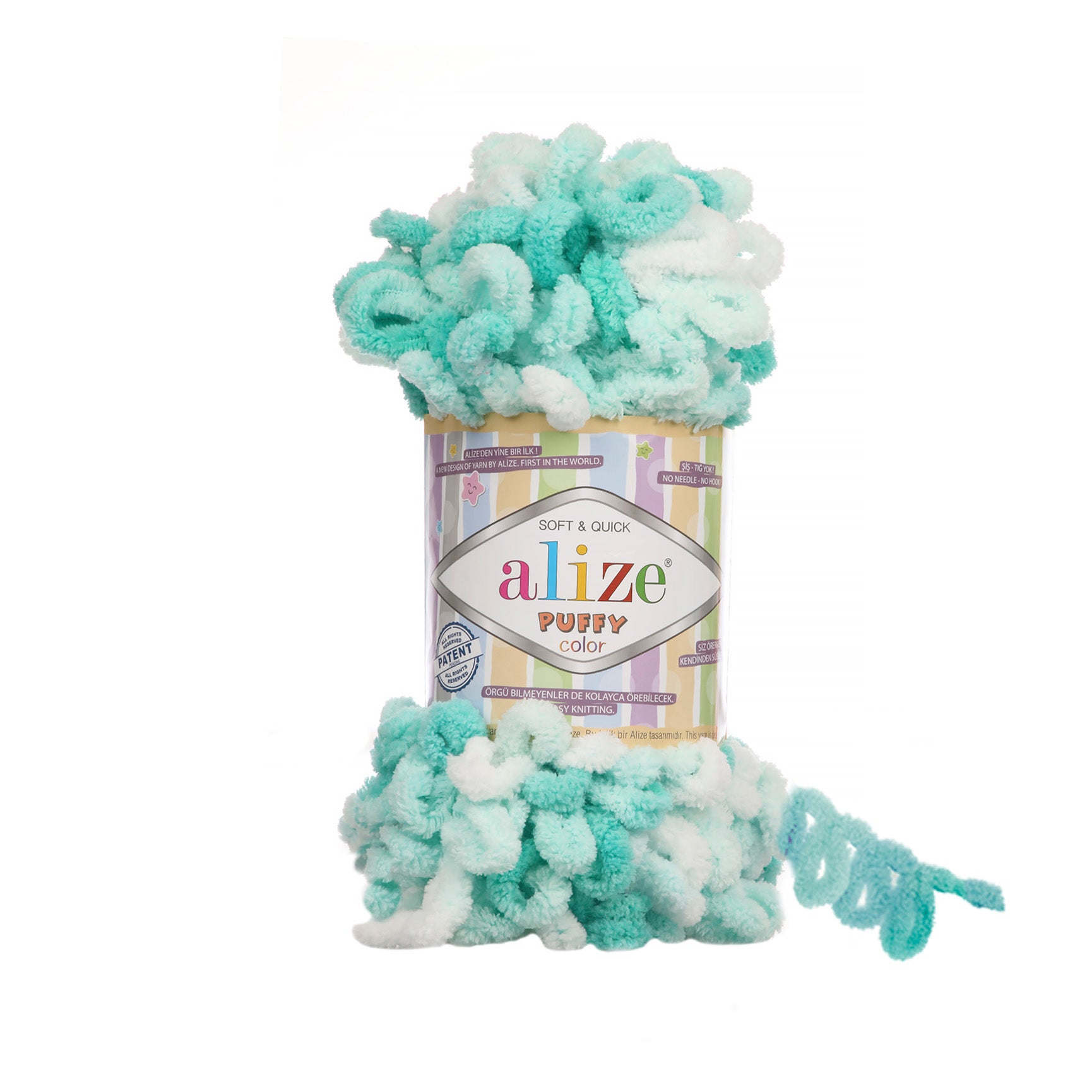 MICRO PL.YARN:5BLx100GR (500GM) (ALIZE/PUFFY-COLOR)