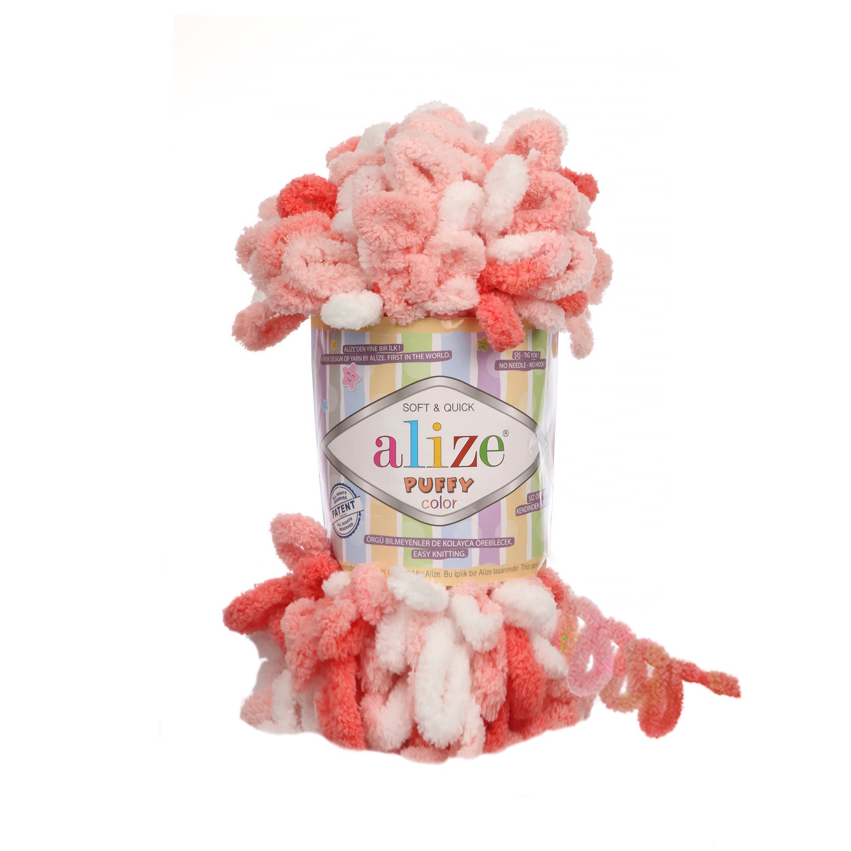 MICRO PL.YARN:5BLx100GR (500GM) (ALIZE/PUFFY-COLOR)