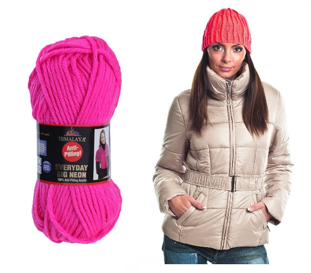 ACR.WOOL YARN:100GRx5BL (500GR) (HIM/E.DAY BIG NEON)