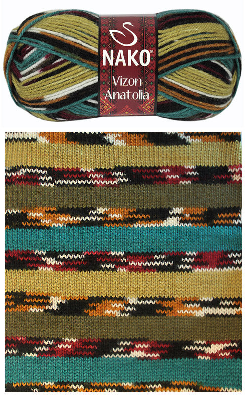 ACRY.WOOL YARN:5 BL (500G) (NAKO/VIZON ANATOLIA)