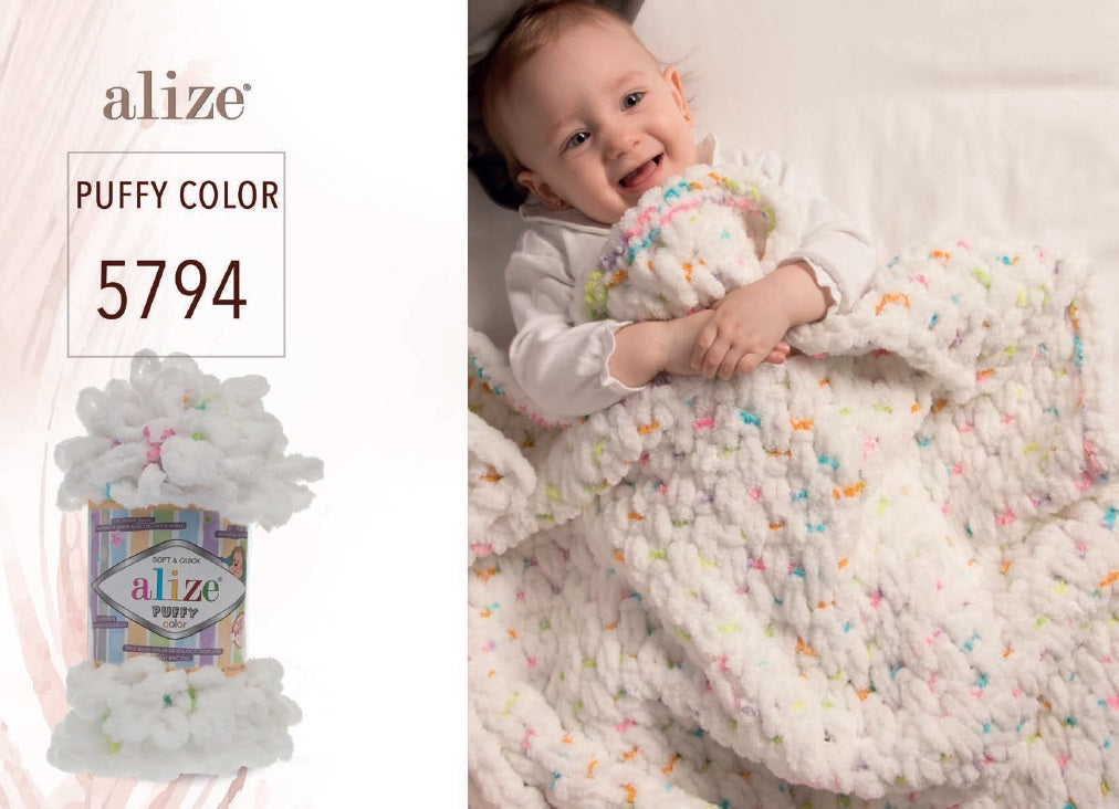 MICRO PL.YARN:5BLx100GR (500GM) (ALIZE/PUFFY-COLOR)