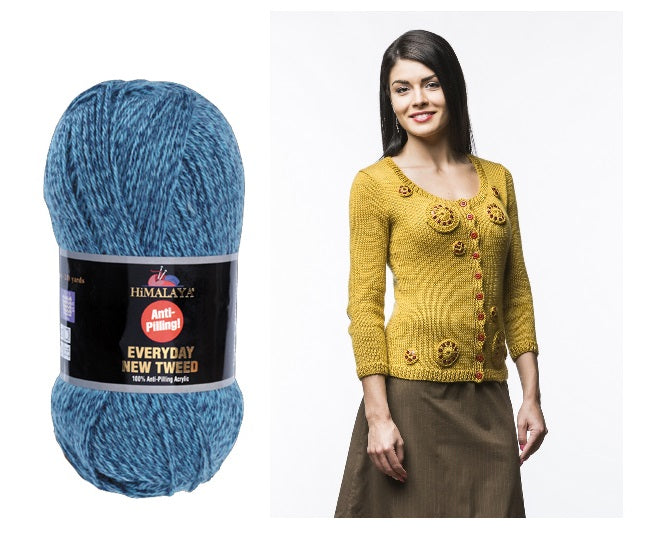 ACR.WOOL YARN:100GRx5BL (500GR) (HIM/E.DAY NEW TWEED)