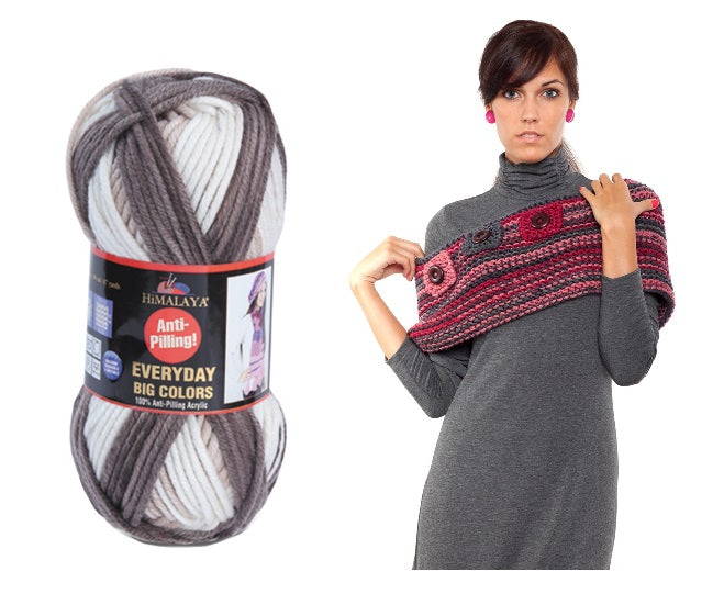 ACR.WOOL YARN:100GRx5BL (500GR) (HIM/E.DAY BIG COLORS)