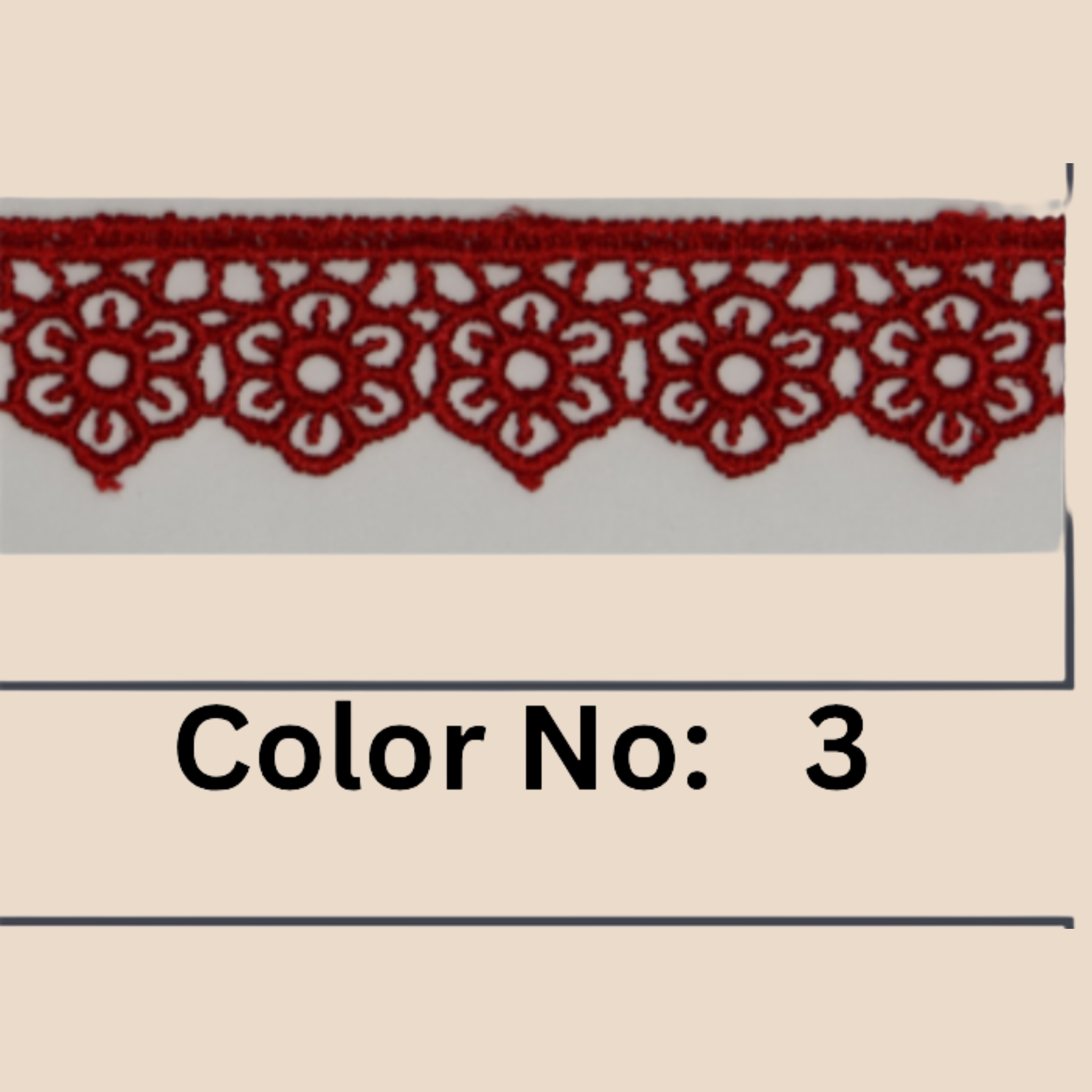 Floral Guipure Lace Trim – 1.5CM x 10M (M-1)