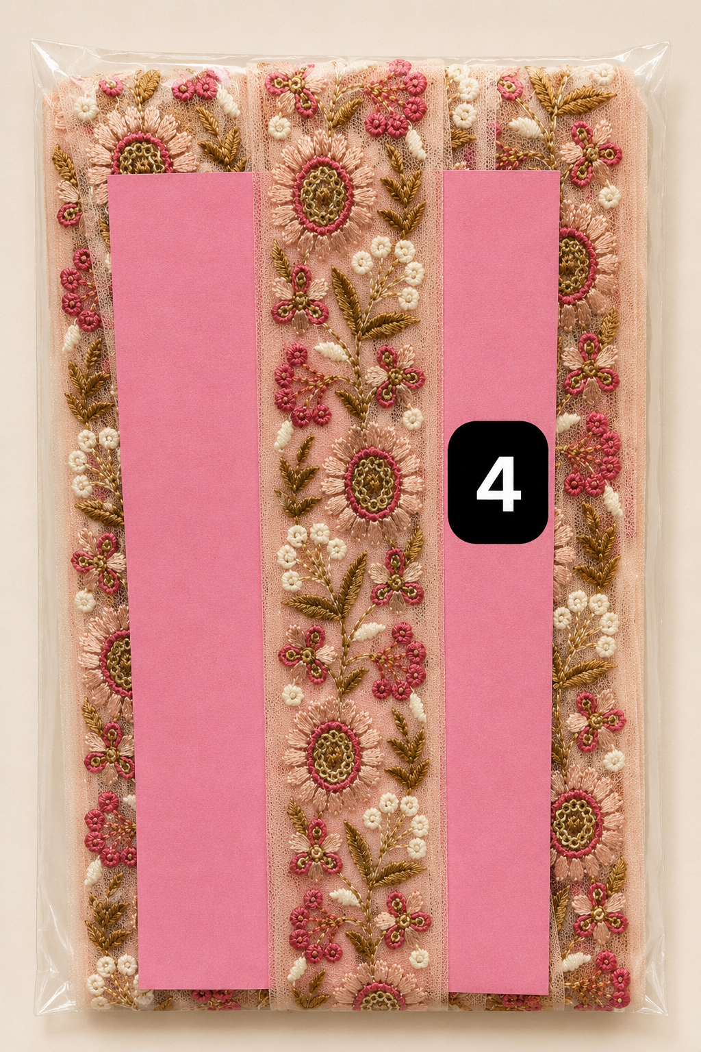 Premium Floral Embroidery Lace Trim – 4CM x 9MTR SG6809 (SG 6809)