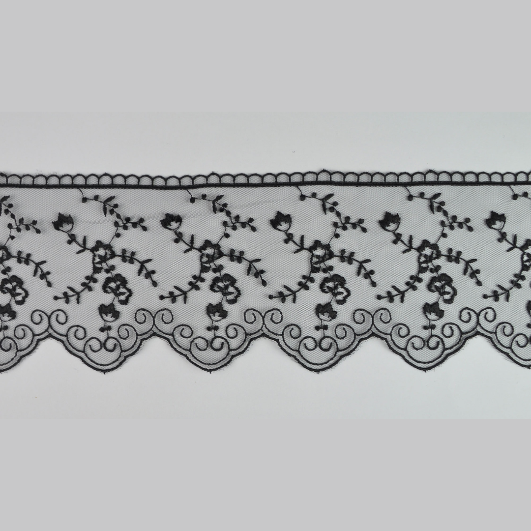 GLOSSY TULLE LACE:9.5CMx12MTR (88E1025)