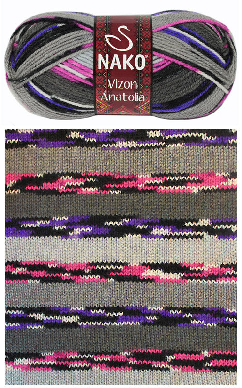 ACRY.WOOL YARN:5 BL (500G) (NAKO/VIZON ANATOLIA)