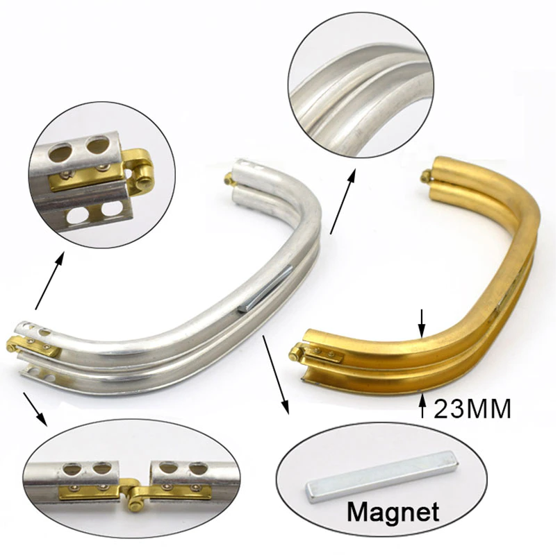 PURSE HANDLE W/MAGNET:204x89MM (PFM-K217-BR204)