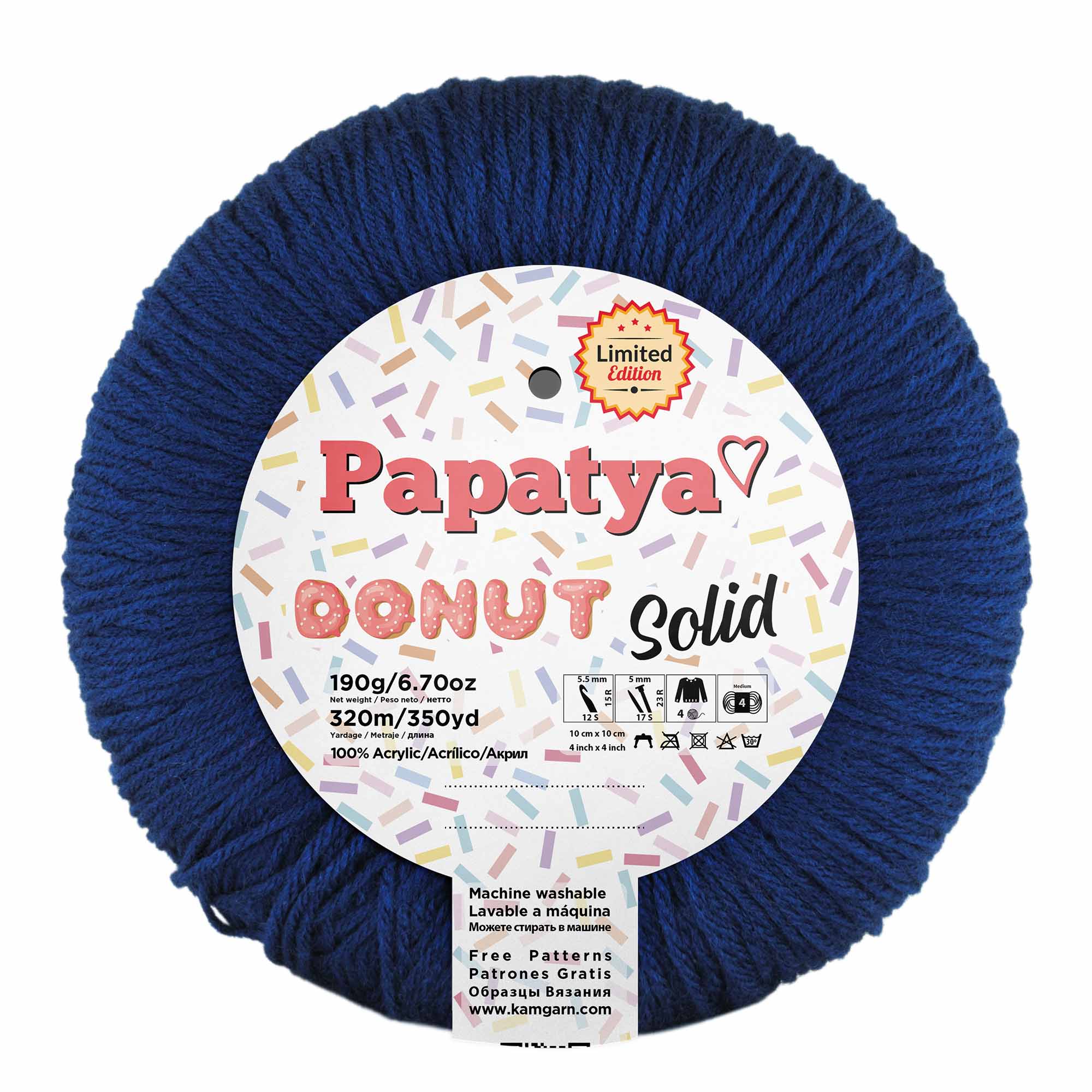 ACRY.YARNS:190Gx3PC(570GRM) (PAPATYA/DONUT-SOLID)