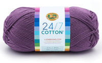 Lion Brand 24/7 Cotton Mercerized Yarn – 100 g – Pack of 3 (LION/24/7-COTTON)