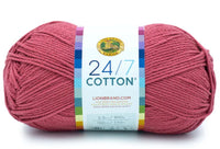 Lion Brand 24/7 Cotton Mercerized Yarn – 100 g – Pack of 3 (LION/24/7-COTTON)