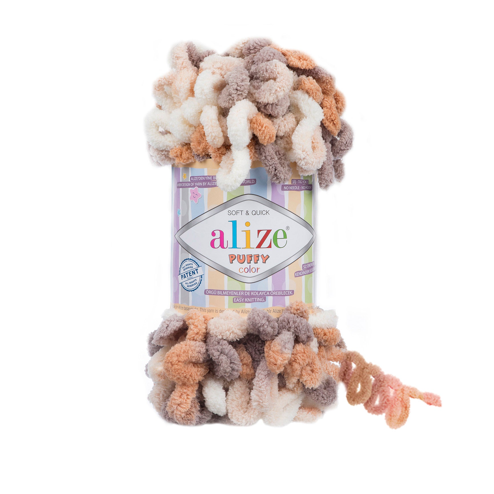MICRO PL.YARN:5BLx100GR (500GM) (ALIZE/PUFFY-COLOR)