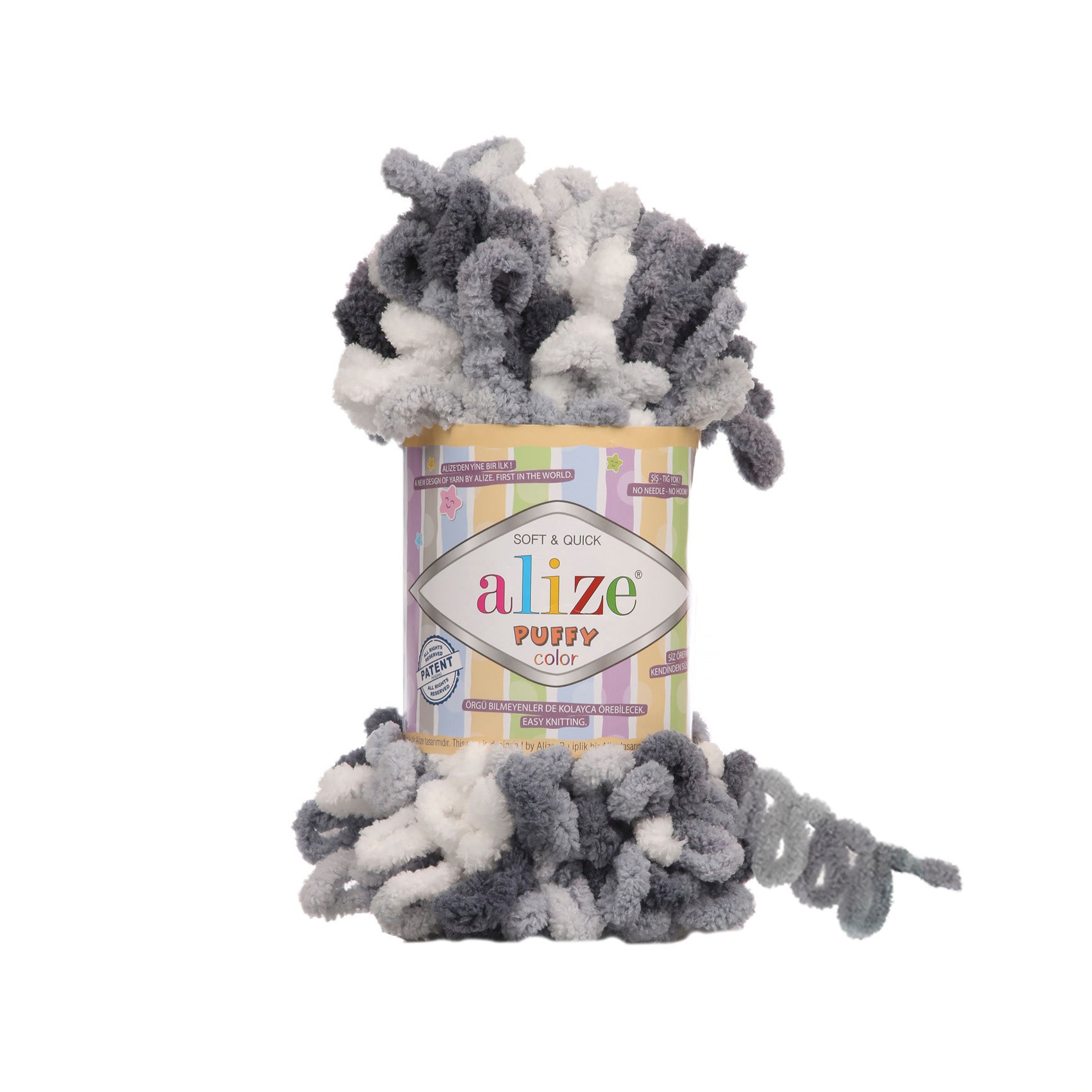 MICRO PL.YARN:5BLx100GR (500GM) (ALIZE/PUFFY-COLOR)