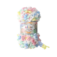 Alize Puffy Fine Color Loop Yarn – 5 x 100g (500GM) (ALIZE/PUFFY FINE-C)